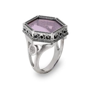 Anello in Argento e Pietre colorate glicine mis.16