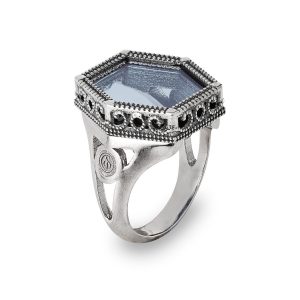 Anello in Argento e Pietre colorate azzurro chiaro mis.16