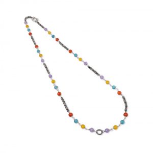 Collana con catena bizantina e pietre colorate