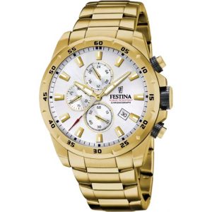 OROLOGIO FESTINA UOMO CHRONO ARGENTO BRACCIALE IN ACCIAIO