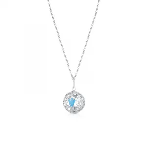 COLLANA CHIAMA ANGELI IN ARGENTO CON ANGELO AZZURRO