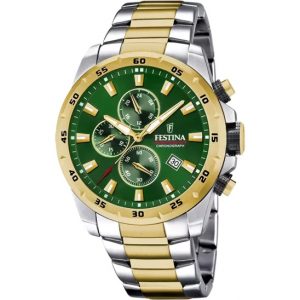 OROLOGIO UOMO FESTINA VERDE IN ACCIAIO