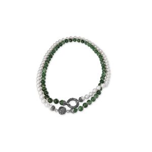 collana donna argento con perle e pietre Gerardo Sacco