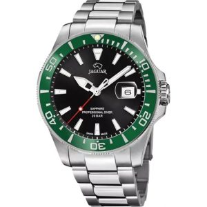 orologio uomo nero cinghia acciaio inossidabile 316l Jaguar