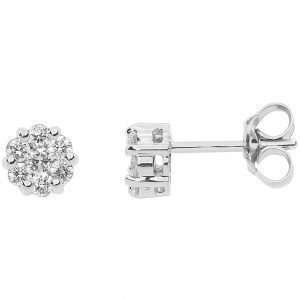 Orecchini donna oro rose di diamanti Comete