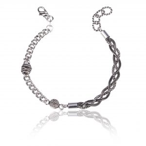 bracciale uomo doppia anima e mosaico di luce argento Giacomo Burroni