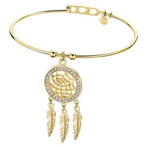 bracciale donna rigido acchiappasogni acciaio gold Lotus