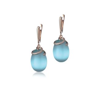 Orecchini donna argento Olga azzurro Tsars Collection