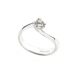 Anello donna solitario oro e zirconi Ambrosia