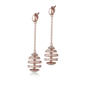 Orecchini donna argento spirale rosa Tsars Collection
