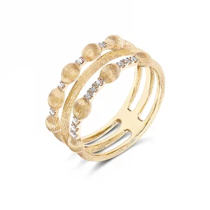 Anello donna “DANCING ÉLITE” a tripla fascia in oro e diamanti Nanis