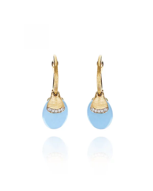 Orecchini donna “AZURE” in oro, diamanti e acquamarina milk Nanis