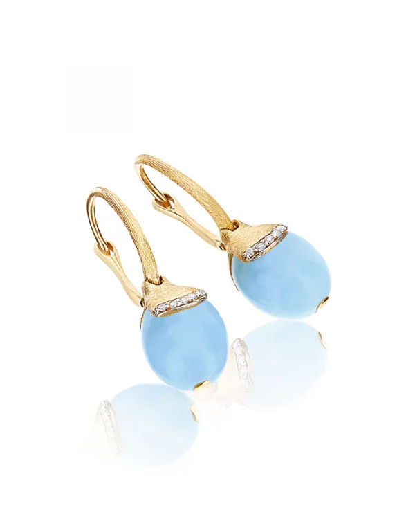 Orecchini donna “AZURE” in oro, diamanti e acquamarina milk Nanis - immagine 2