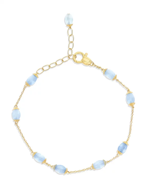 Bracciale donna “AZURE” in oro e acquamarina Nanis