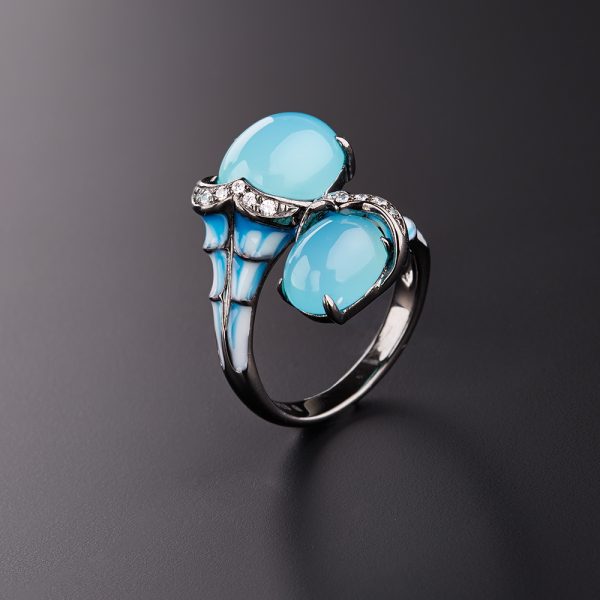 Anello donna argento e quarzo Cameo italiano