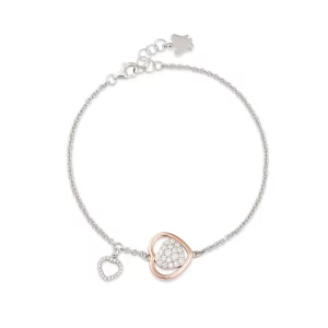 Bracciale donna trilogia con cuore charm traforato Roberto Giannotti