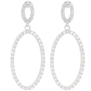 Orecchini donna in argento 925 rodiato con zirconi Artlinea