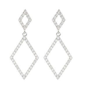 Orecchini donna in argento 925 rodiato con zirconi Artlinea