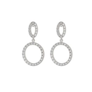 Orecchini donna in argento 925 rodiato con zirconi Artlinea
