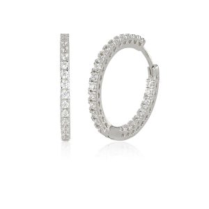 Orecchini tondi a scatto avvolti 20 mm in argento 925 rodiato Artlinea