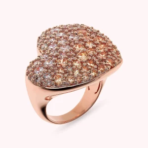 Anello donna Chevalier Cuore con Pavé in Cubic Zirconia Bronzallure