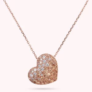 Collana donna con Pendente Cuore Pavé in Cubic Zirconia Bronzallure