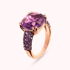 Anello donna Cocktail con Prisma Gem Quadrata e Pavé Bronzallure
