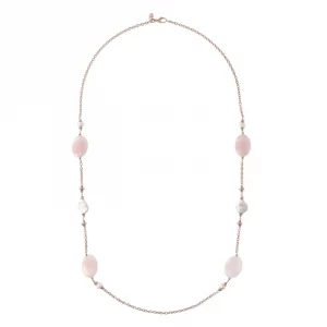 Collana donna variegata con perle e pietre Bronzallure