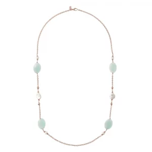 Collana donna variegata con perle e pietre Bronzallure
