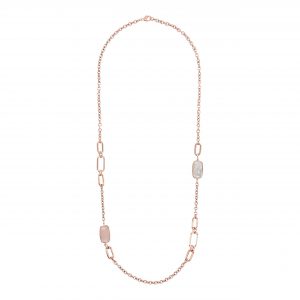 Collana lunga donna con pietre naturali taglio a saponetta Bronzallure