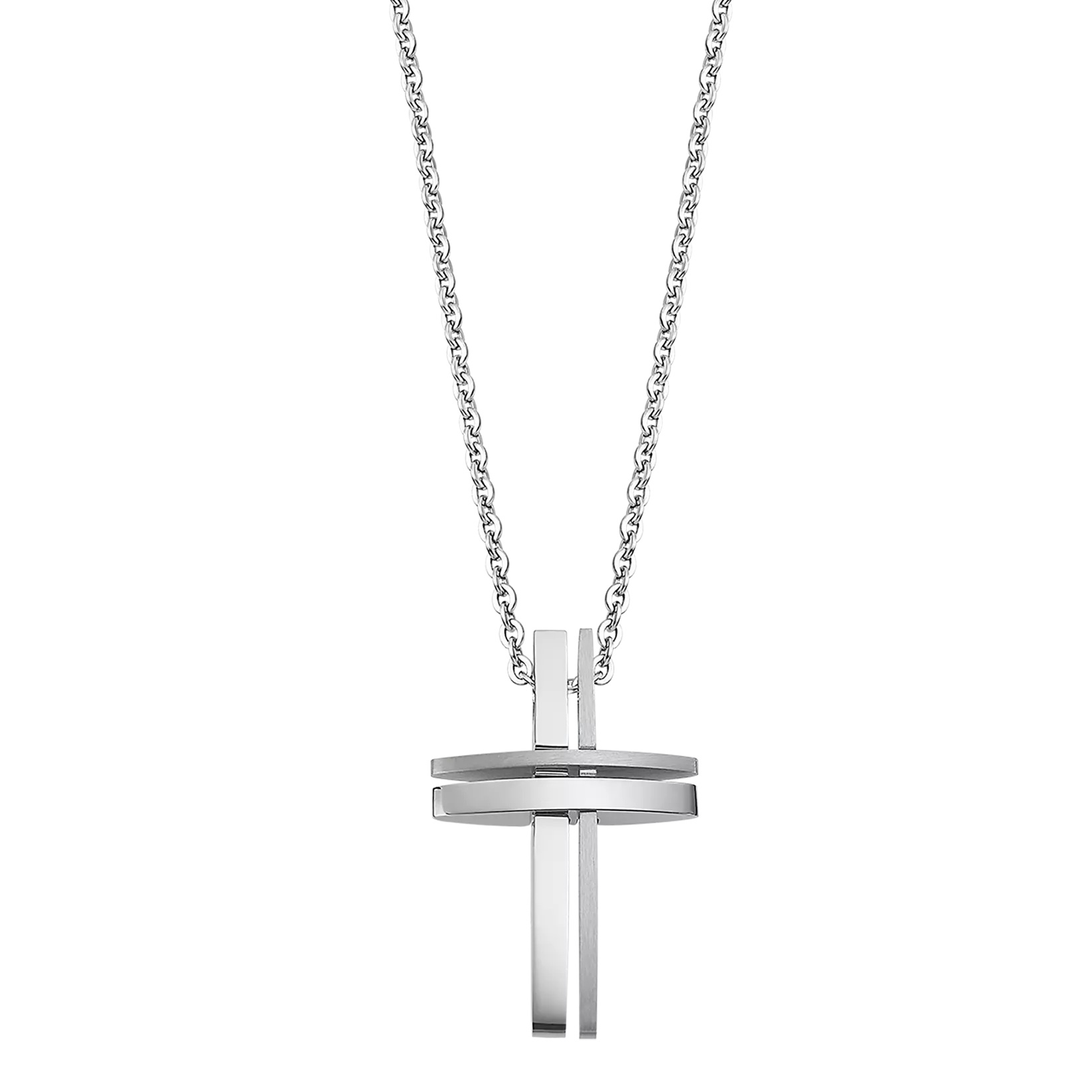 Philip Jones Collana Uomo Con Croce In Acciaio Inox Placcato Oro - Gioiello Elegante In Sacchetto Regalo