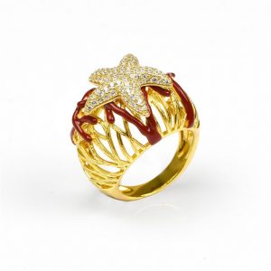 Anello donna argento placcato oro 18kt GORGONIE Misis