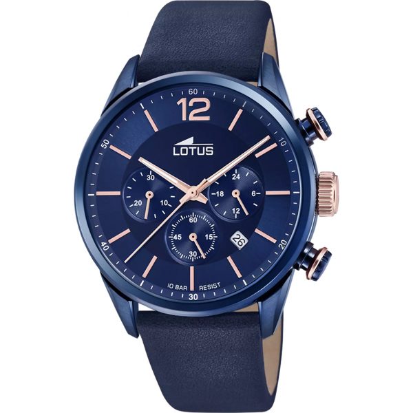 Orologio uomo Chrono acciaio/pelle LOTUS