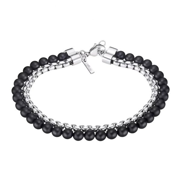 Bracciale uomo doppio filo acciaio LOTUS STYLE