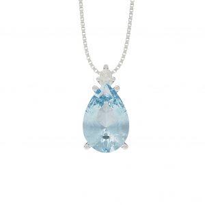 Girocollo donna acquamarina Goccia Goldeca