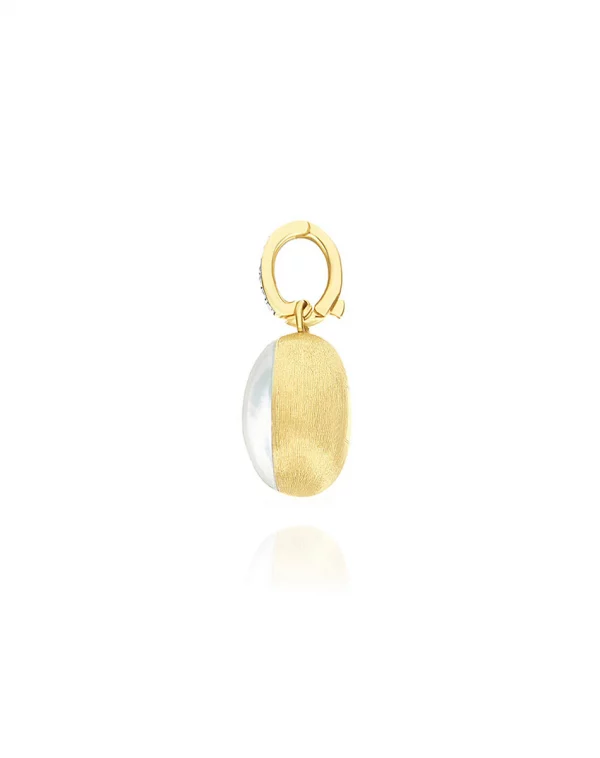 Charm "Boules" Dolcevita in oro inciso, diamanti, madreperla e cristallo di rocca (piccolo) Nanis - immagine 2