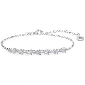 Bracciale donna con zirconi a goccia Farfalle Comete
