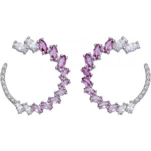 Orecchini donna Glamour zirconi rosa Comete