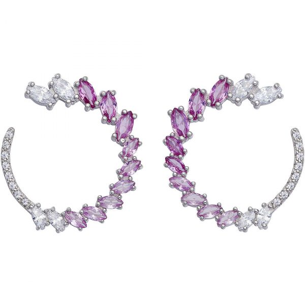 Orecchini donna Glamour zirconi rosa Comete