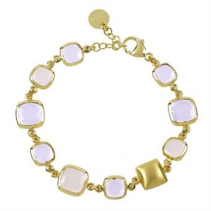 Bracciale Aquacaramelle con paste vitree rosa taglio antico Aquaforte