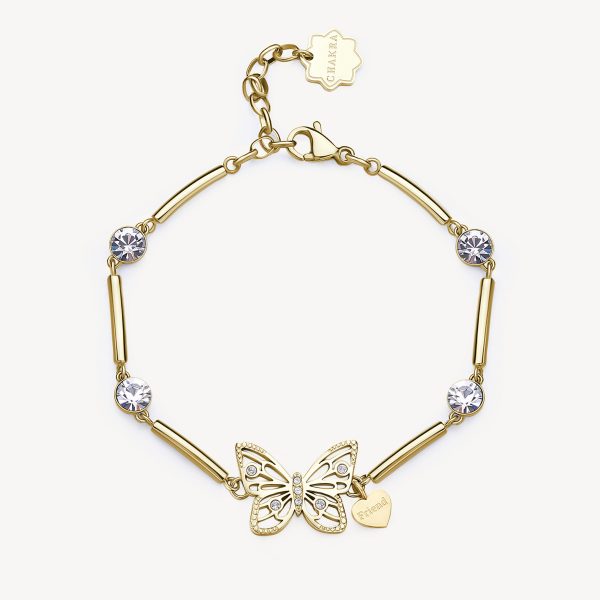 Bracciale in acciaio dorato con Farfalla Brosway