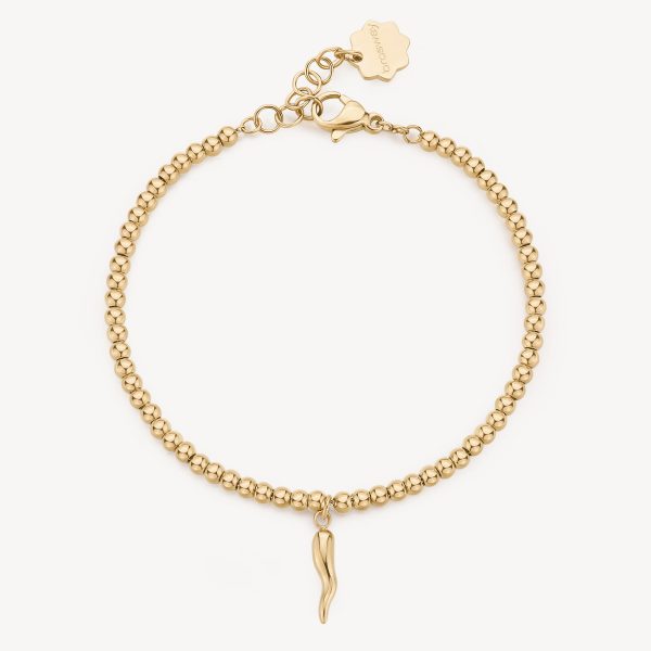 Bracciale in acciaio dorato con Portafortuna Brosway