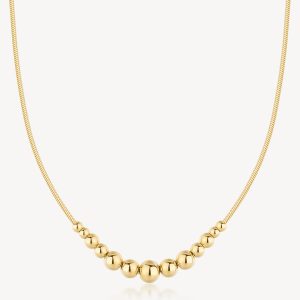 Collana in acciaio dorato con sfere Brosway