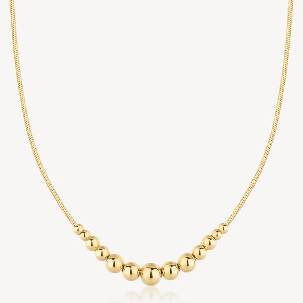 Collana in acciaio dorato con sfere Brosway