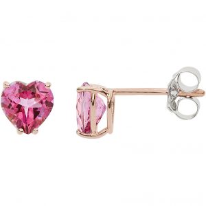 Orecchini in Oro rosè e Topazio Rosa Cuore Comete