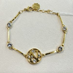 Bracciale in acciaio dorato lettera N Brosway