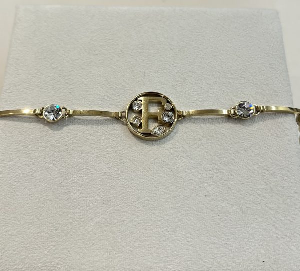 Bracciale in acciaio dorato lettera F Brosway - immagine 2