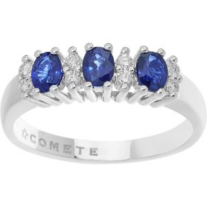 Anello in Oro Diamanti e Zaffiri blu Comete