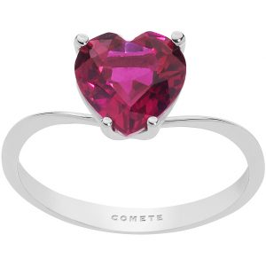 Anello a cuore con rubino Comete