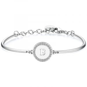 Bracciale in acciaio con lettera "B" Brosway